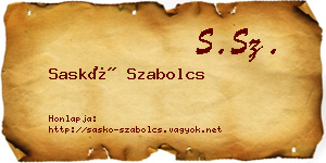 Saskó Szabolcs névjegykártya